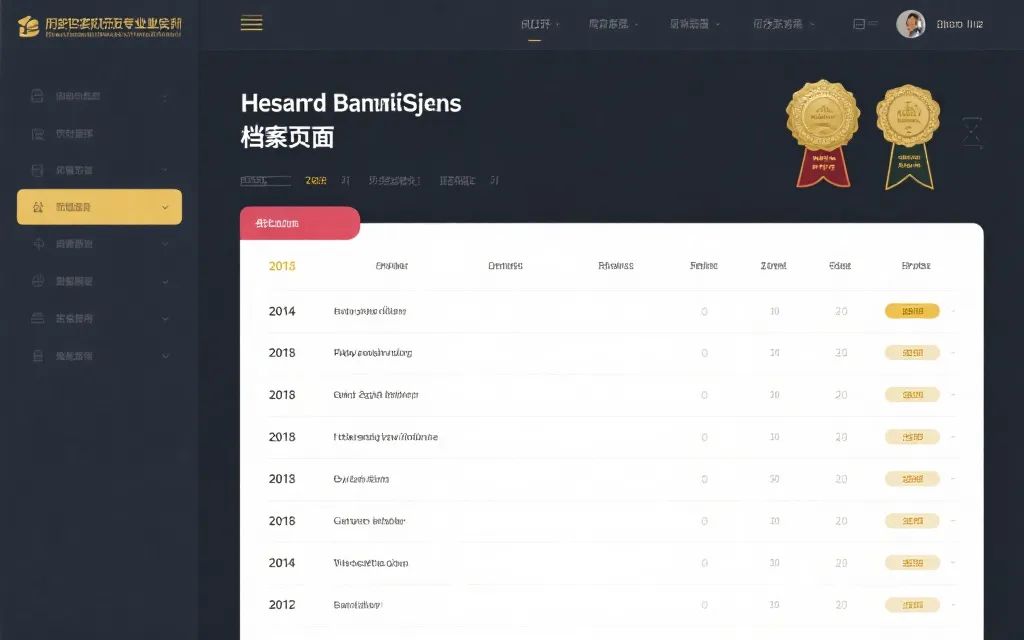 历史奖励归档页面示意